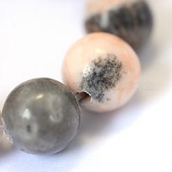 Natural Pink Zebra Jasper Round Bead Strands&nbsp;X-G-E334-4mm-11