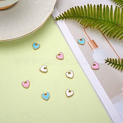 9Pcs 3 Colors Rack Plating Eco-friendly Brass Enamel Charms&nbsp;FIND-SZ0002-45