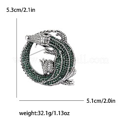 Crocodile Alloy Rhinestone Brooch&nbsp;PW-WGFAD1D-04