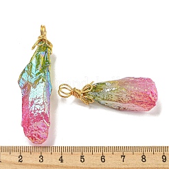 Electroplated Raw Rough Natural Quartz Crystal Big Pendants&nbsp;G-A229-02G-02