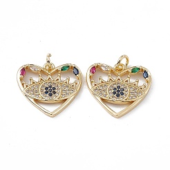 Brass Colorful Cubic Zirconia Pendants&nbsp;KK-E068-VA184-2
