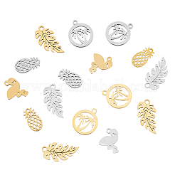 32Pcs 8 Style 304 Stainless Steel Pendants&nbsp;STAS-DC0012-99