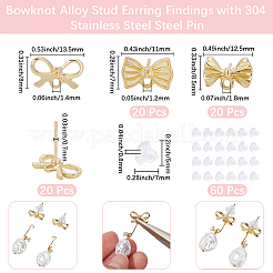 Bowknot Alloy Stud Earring Findings&nbsp;FIND-BBC0005-24