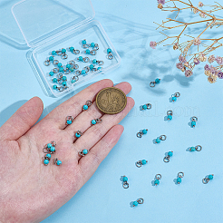 48Pcs Round Synthetic Turquoise Charms&nbsp;PALLOY-PH01917
