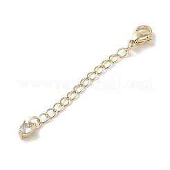 Brass Micro Pave Clear Cubic Zirconia Chain Extender&nbsp;KK-G491-52B-G