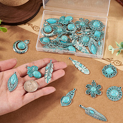 30Pcs 10 Styles Tibetan Style Alloy Pendants&nbsp;FIND-TA0010-14