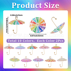 20Pcs 10 Colors Acrylic Pendants&nbsp;MACR-SC0001-97