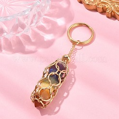 Brass Braided Macrame Pouch Empty Stone Holder for Keychain&nbsp;KEYC-TA00020-02