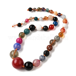 Natural Mixed Stone & Glass Round Beads Strands&nbsp;X-G-C188-01