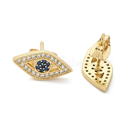 Brass Micro Pave Clear Cubic Zirconia Stud Earrings&nbsp;EJEW-M076-01G-02