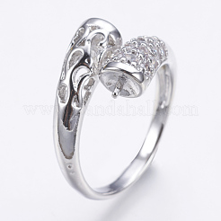 Brass Finger Cup Peg Ring Settings&nbsp;KK-F734-05P-NR