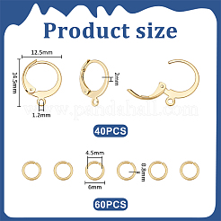 40Pcs 304 Stainless Steel Leverback Earring Findings&nbsp;STAS-UN0041-83