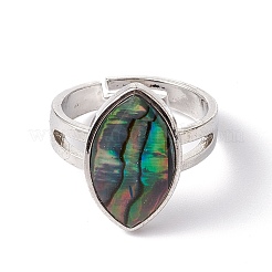 Natural Paua Shell Adjustable Rings&nbsp;RJEW-G260-01P-07