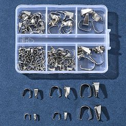 189Pcs 201 Stainless Steel Snap on Bails&nbsp;STAS-FS0001-73