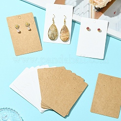 50Pcs Rectangle Kraft Paper One Pair Earring Display Cards with Hanging Hole&nbsp;CDIS-YW0001-16A