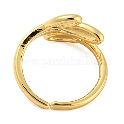 Tulip Flower Brass Open Cuff Ring&nbsp;RJEW-q782-02G