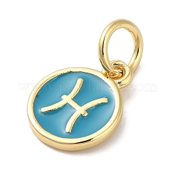 Real 18K Gold Plated Brass Enamel Charms&nbsp;KK-L216-001G-A05