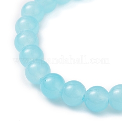 6Pcs Round Spray Painted Imitation Jade Glass Beads Stretch Bracelets for Women&nbsp;BJEW-JB12881