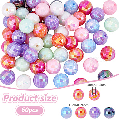 60Pcs UV Plating Opaque Acrylic Beads&nbsp;MACR-UN0001-01