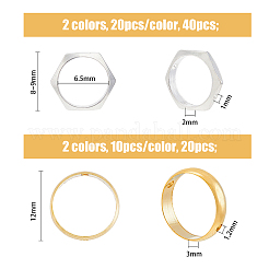 60Pcs 4 Style Brass Beads Frames&nbsp;KK-FH0005-31