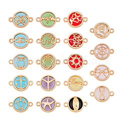 38pcs 19 styles Glass Connector Charms&nbsp;GLAA-DC0001-26