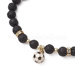 5Pcs 5 Styles Sport Theme Brass Enamel Charm Bracelets&nbsp;BJEW-JB12069