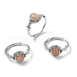 Natural Gemstone Finger Rings&nbsp;RJEW-A084-03P