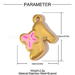 304 Stainless Steel Enamel Pendants&nbsp;STAS-OY006-62G