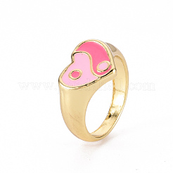 Alloy Enamel Wide Band Rings&nbsp;RJEW-N034-001-RS