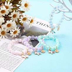 Transparent Acrylic Stretch Charm Bracelets for Kids&nbsp;BJEW-JB06167
