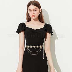 2Pcs 2 Colors Alloy & Iron Sun Link Chain Belts&nbsp;AJEW-CP0005-70