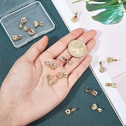 16Pcs 4 Style Brass Micro Pave Cubic Zirconia Ice Pick Pinch Bails&nbsp;ZIRC-FH0001-08