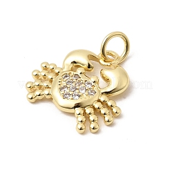 Brass Micro Pave Clear Cubic Zirconia Pendants&nbsp;KK-H267-065G