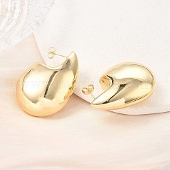 Brass Stud Earrings for Women&nbsp;KK-CBAD851-15G