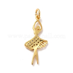 Rack Plating Brass Micro Pave Cubic Zirconia Pendants&nbsp;KK-I688-13G