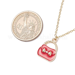 Alloy Enamel Handbag Pendant Brass Cable Chain Necklaces for Women&nbsp;NJEW-JN05273