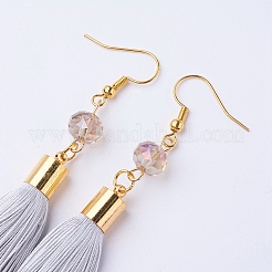 Ice Silk Thread Tassel Dangle Earrings&nbsp;EJEW-P142-A