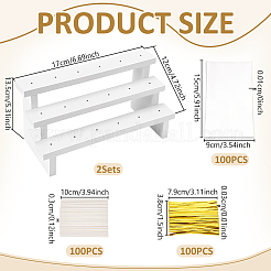 2 Sets 3-Tier Wooden Lollipop Organizer Display Stands&nbsp;AJEW-UN0005-64