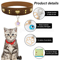 12Pcs 12 Styles Paw Print Alloy Enamel Pet Pendant Decorations&nbsp;HJEW-AB00743