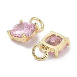 Brass Micro Pave Cubic Zirconia Charms&nbsp;KK-C051-15G-02