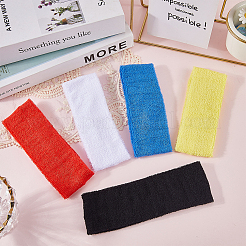 5Pcs 5 Colors Cotton & Spandex Yarns Exercise Elastic Headbands&nbsp;OHAR-CY0001-13