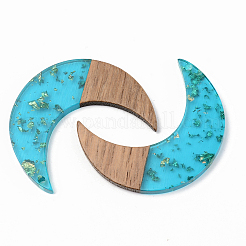 Transparent Resin & Walnut Wood Pendants&nbsp;LS-X-RESI-S389-056A-B03