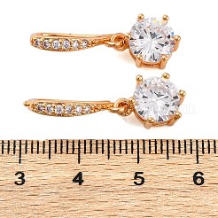 Brass Micro Pave Clear Cubic Zirconia Hoop Earrings&nbsp;EJEW-K300-32G