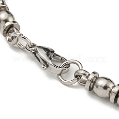 Two Tone 201 Stainless Steel Column Link Chain Bracelet&nbsp;BJEW-B078-35BP