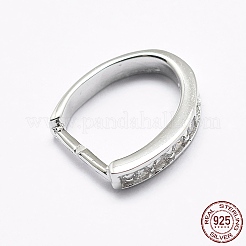 Anti-Tarnish Rhodium Plated 925 Sterling Silver Micro Pave Cubic Zirconia Pendant Bails&nbsp;STER-E053-09P
