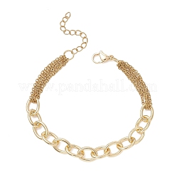 Brass & 304 Stainless Steel Cable Chains Bracelets for Women&nbsp;BJEW-JB12982