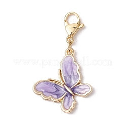 Butterfly Alloy Enamel Pendant Decorations&nbsp;HJEW-JM02705-02