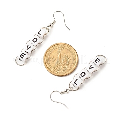 Acrylic Cube Love Letter Beaded Dangle Earrings&nbsp;EJEW-JE04832
