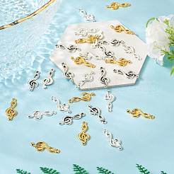 30Pcs 3 Colors Tibetan Style Treble Clef Pendants&nbsp;TIBEP-TA0001-42