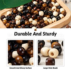 400Pcs 2 Style Natural Wood Beads&nbsp;WOOD-CD0001-32